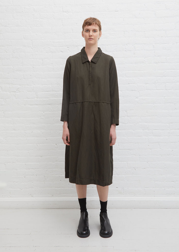 Linen & Wool Miney Dress — Kaki