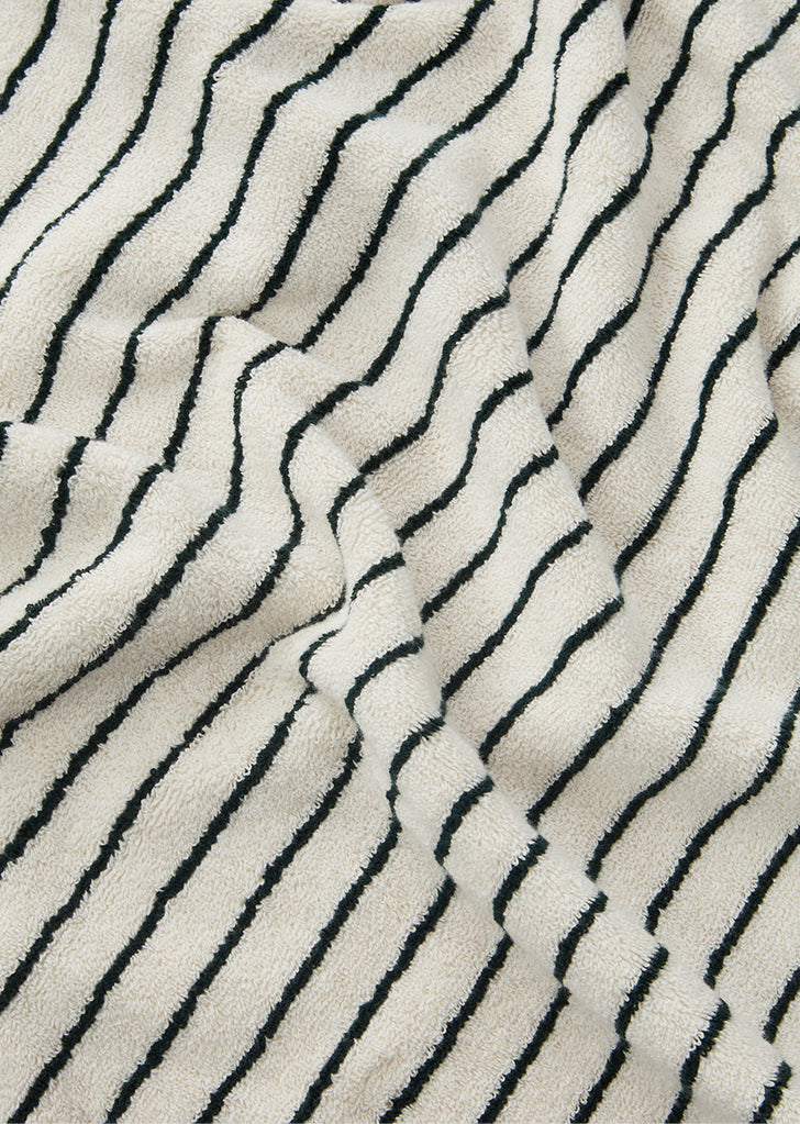 Striped Terry Bath Towel — Racing Green