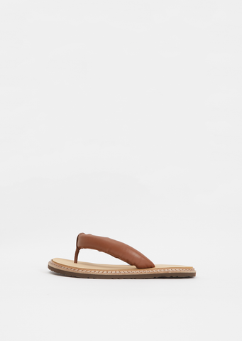 Flip Padded Leather Thong Sandals — Havanna