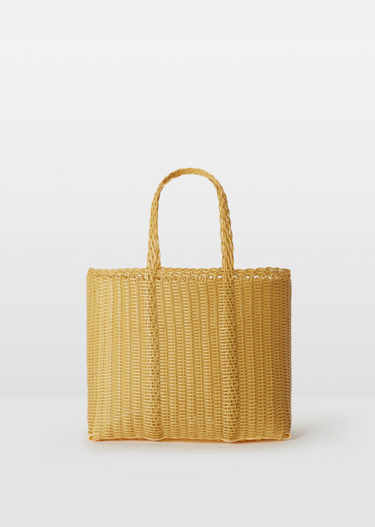 Small Handwoven Flat Tote — Caramel