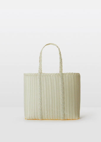 Small Handwoven Flat Tote — Pistachio