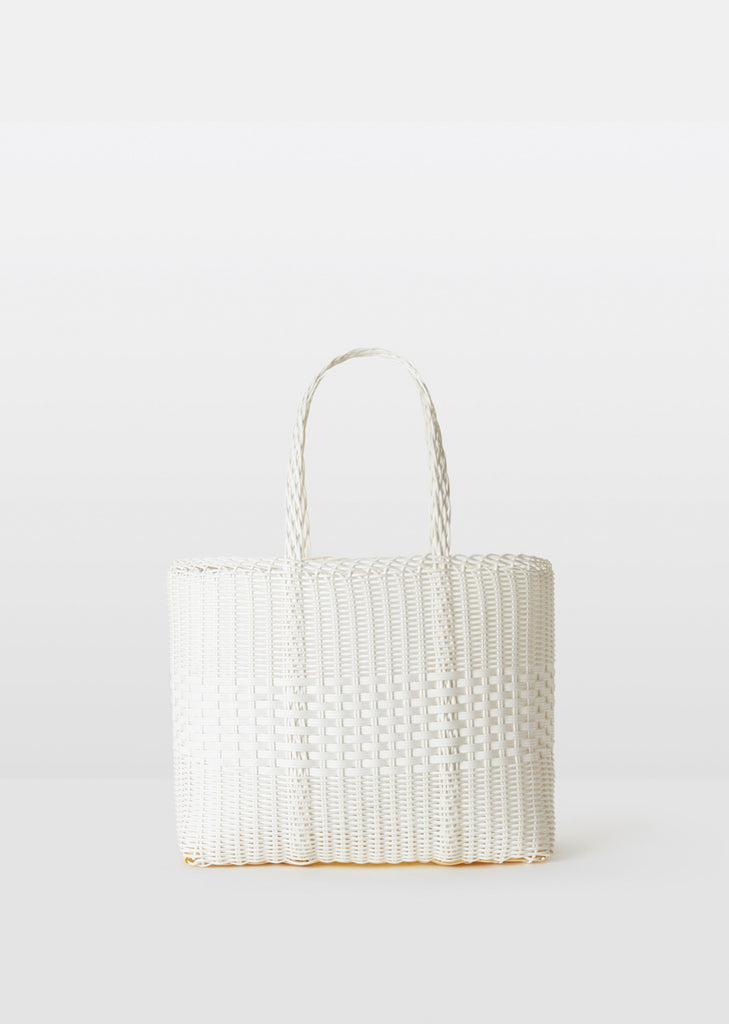 Small Handwoven Lace Tote — White