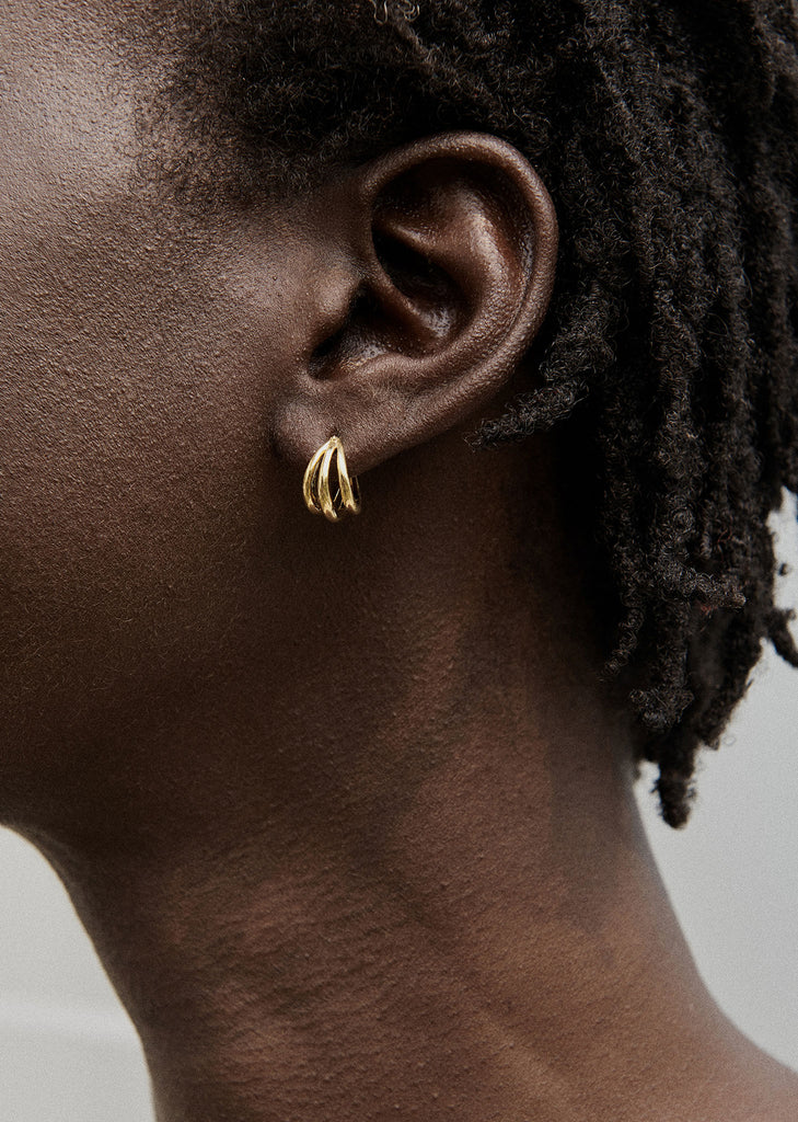 Gold Triple Francois Hoops