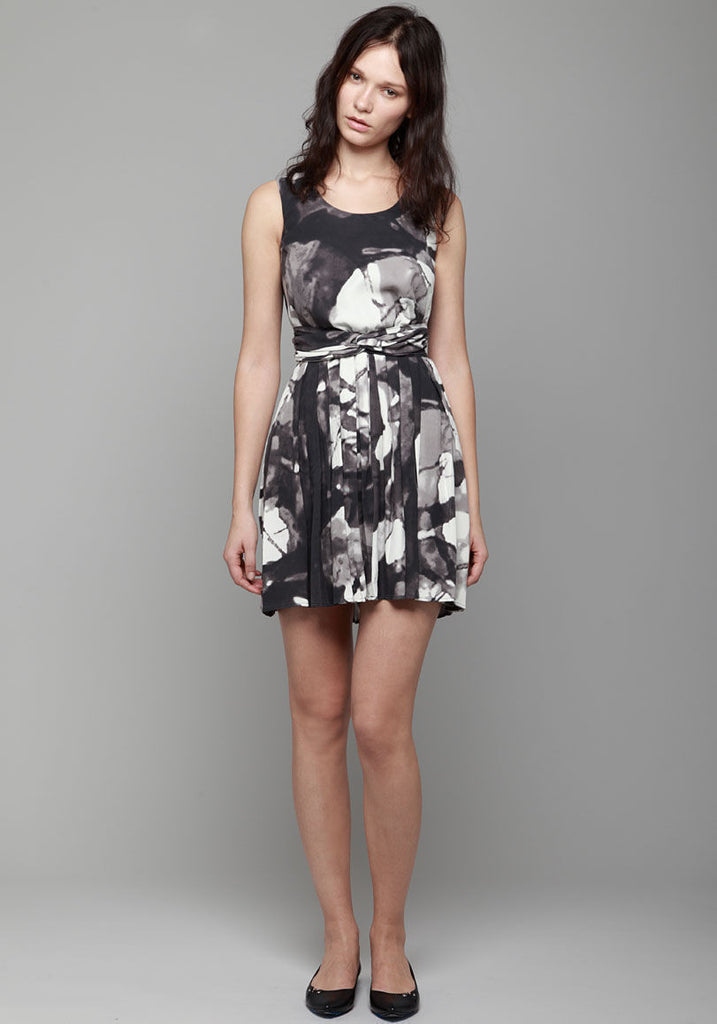 Pleated Sleeveless Dress