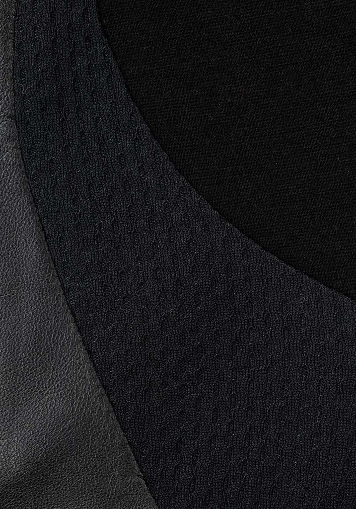 Seamed Dress w/ Leather