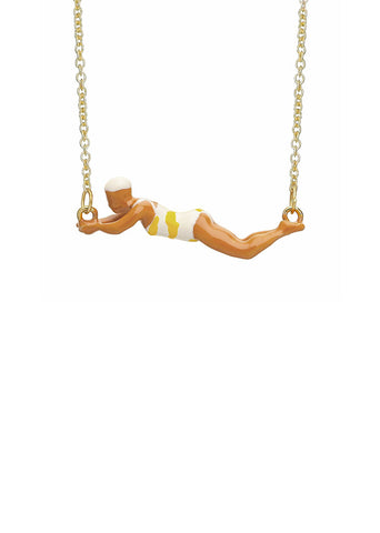 Nadadora Completo Rayada Necklace — Gold & Honey Yellow Strip