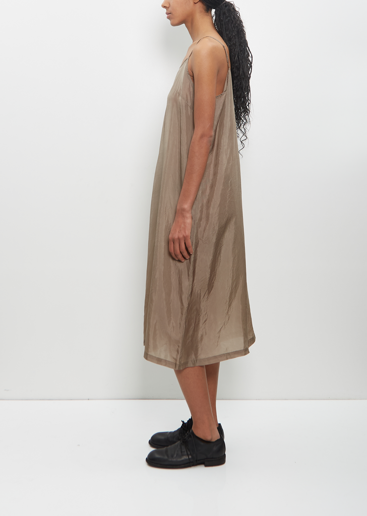 Cupro Bemberg Slip Under Dress — Khaki