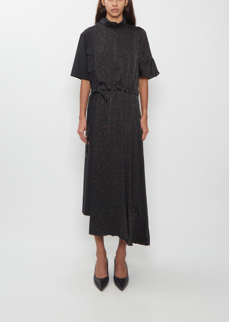 Fluid Leopard x Suiting Dress