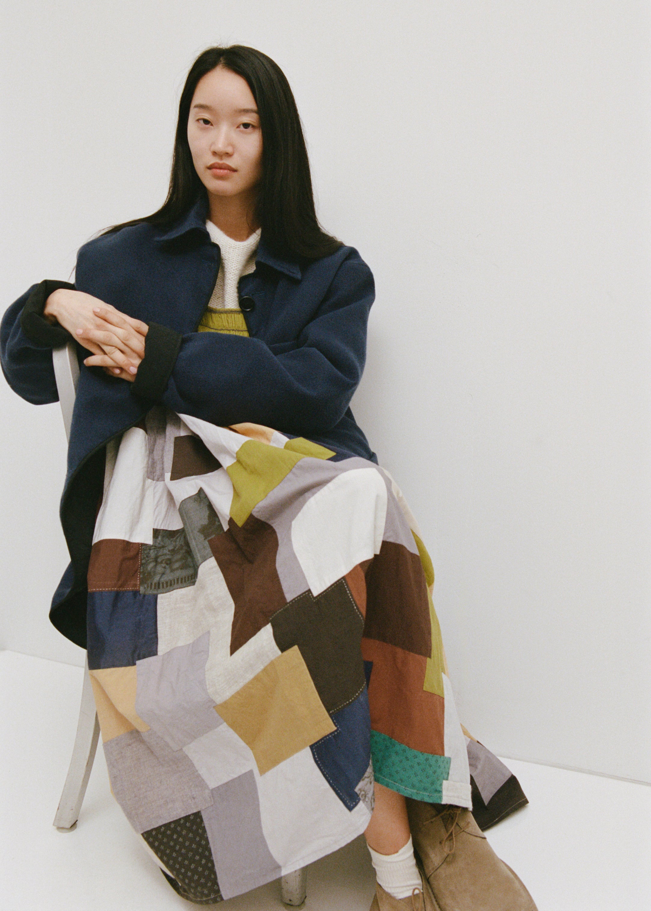 Silk Linen Patchwork Ari Stitch Dress La Garonne Silk Linen Patchwork Ari Stitch Dress La Garonne
