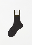 Four Ribbed Crew Socks — Khaki/Anthracite