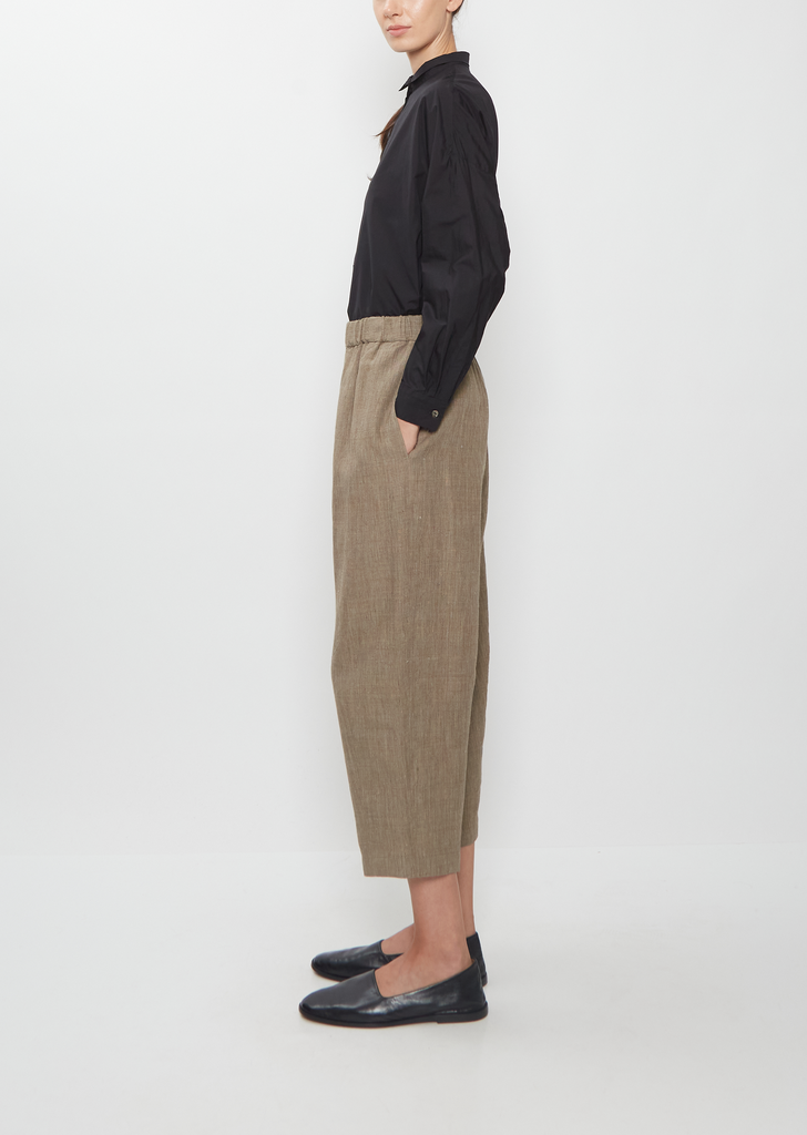 Hem Dart Easy Linen Wool Pants
