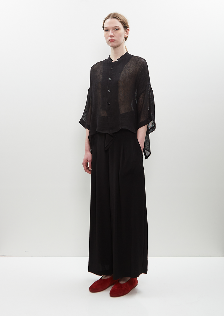 Triacetate Tucked Wide Pants