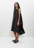 Poly-Triacetate Paneled Pleats Dress — Black