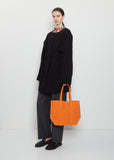 Washed Cotton 6 Pockets Tote, Small — Orange