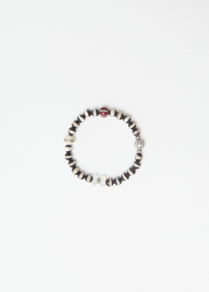 Black Agate Stripe Beaded Bracelet 164