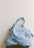 Cotton Stripe Tote Bag — Sax