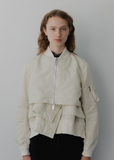 Cropped Layered Twill Jacket