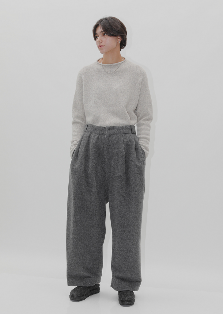 Brushed Alpaca and Wool Trousers