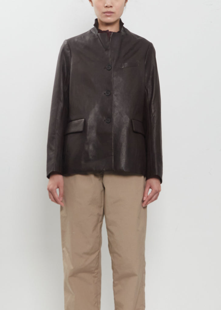 Leather Giulia Jacket Manga — Brown