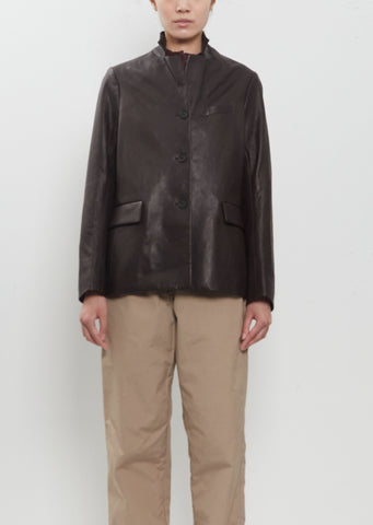 Leather Giulia Jacket Manga — Brown