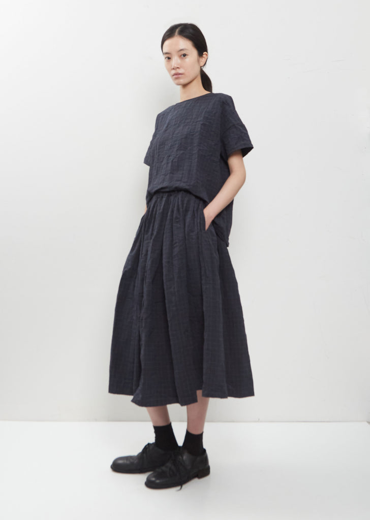 Grid Technical Cotton Skirt