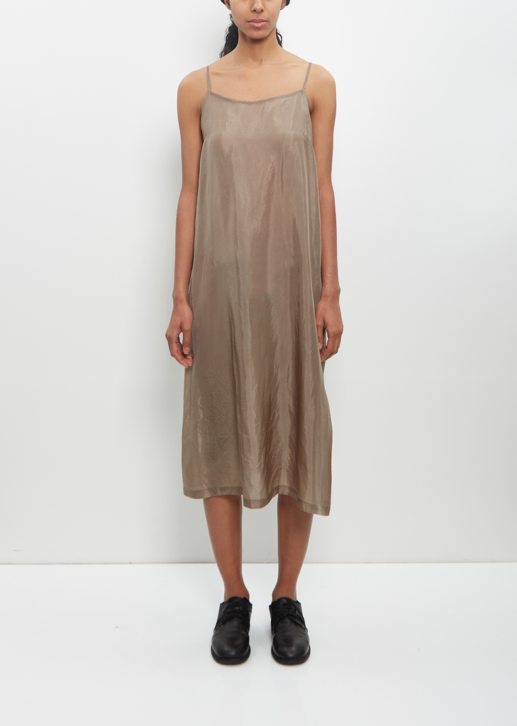 Cupro Bemberg Slip Under Dress — Khaki