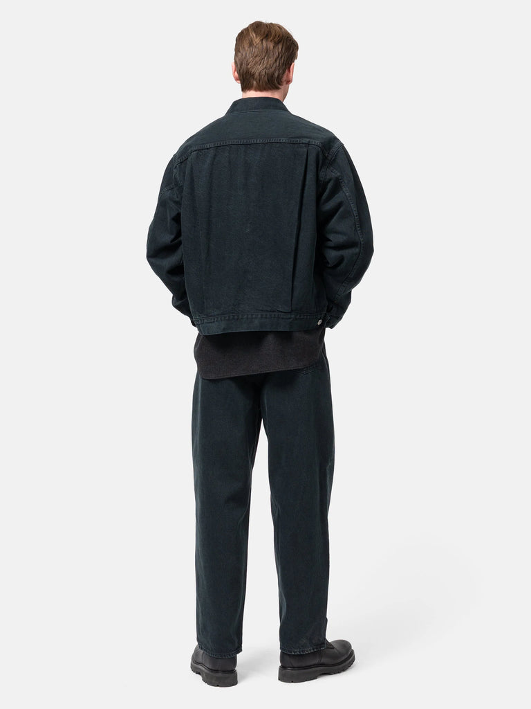 Black Washed Wide Denim Pants