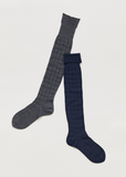 Super Merino Links High Sock — Navy