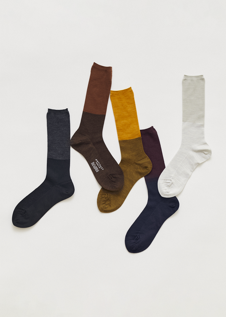 Two Tone Rib Socks — Black