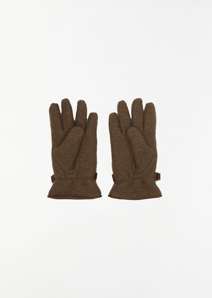Alpaca Wool Gloves — Dark Olive