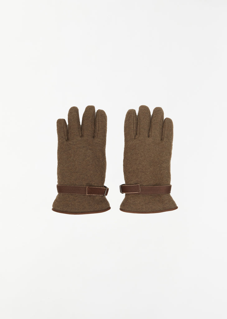 Alpaca Wool Gloves — Dark Olive