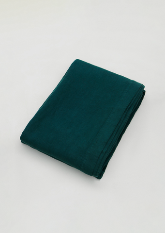 Linen Bedspread — Pine Green
