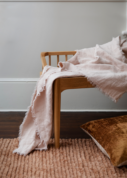 Blush pink discount throw for bed