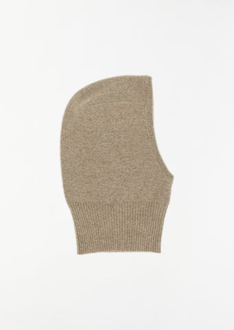 Cathy Cashmere Knitted Balaclava — Biscuit