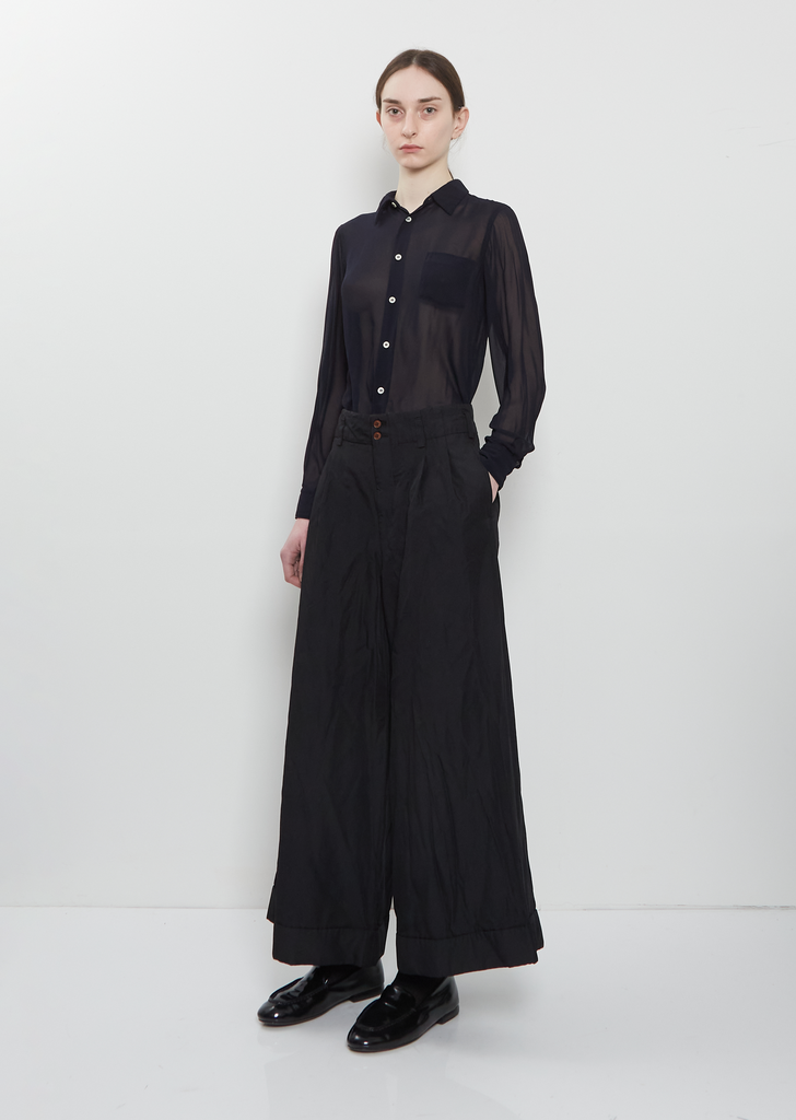 Pleated Technical Twill Trousers