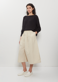 Technical Cotton Wide Trousers — Cappuccino