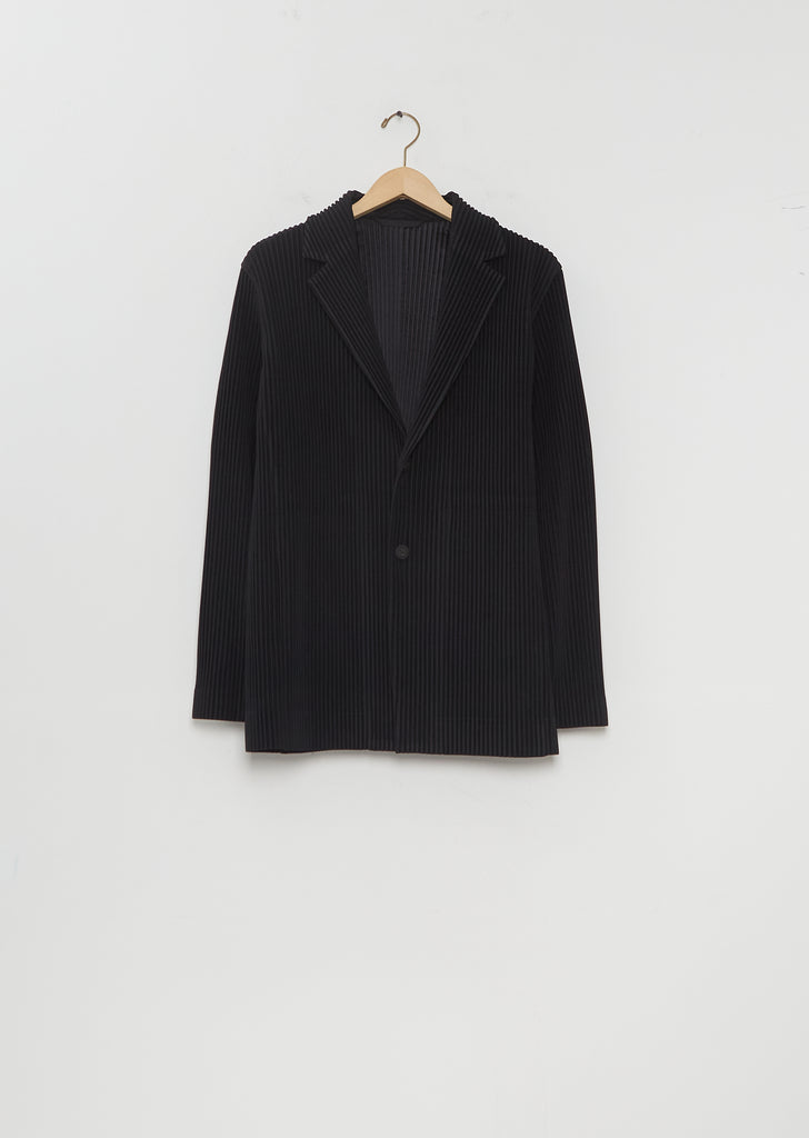 Pleated Basic Jacket — Black