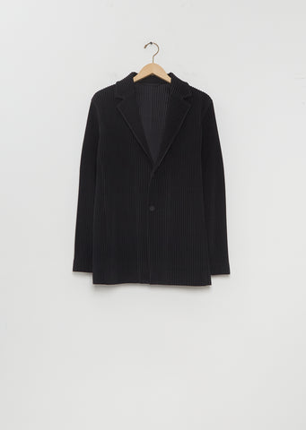 Pleated Basic Jacket — Black