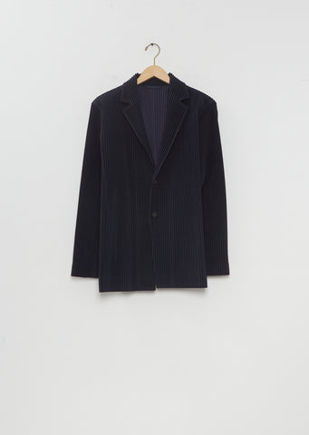 Pleated Basic Jacket — Navy