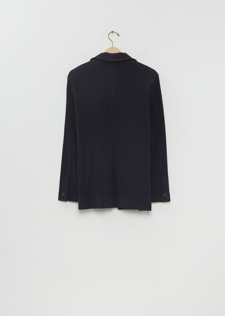 Pleated Basic Jacket — Navy