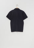 Pleated Basics Polo Shirt — Navy