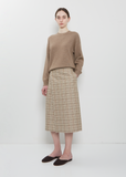 Silk Linen Nep Check Wrap Skirt