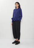 Satin Ruffle Wool Cardigan