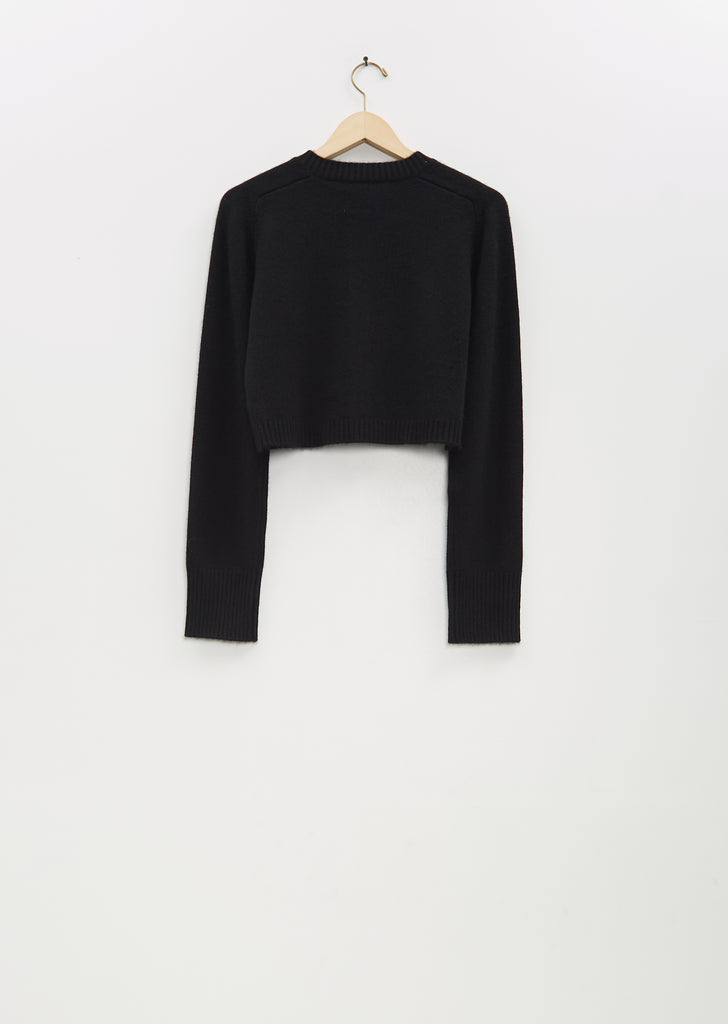 Zephir Cashmere Cropped Cardigan — Black