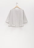 Cotton Silk Pleated Hem Popover — Cement