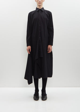 Cotton Draped Shirt Dress
