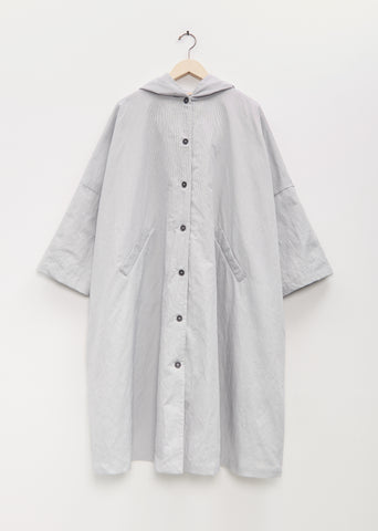 Linen Poly Hooded Parka Coat