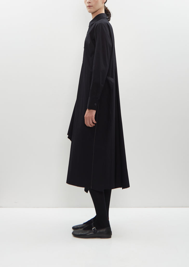 Cotton Draped Shirt Dress