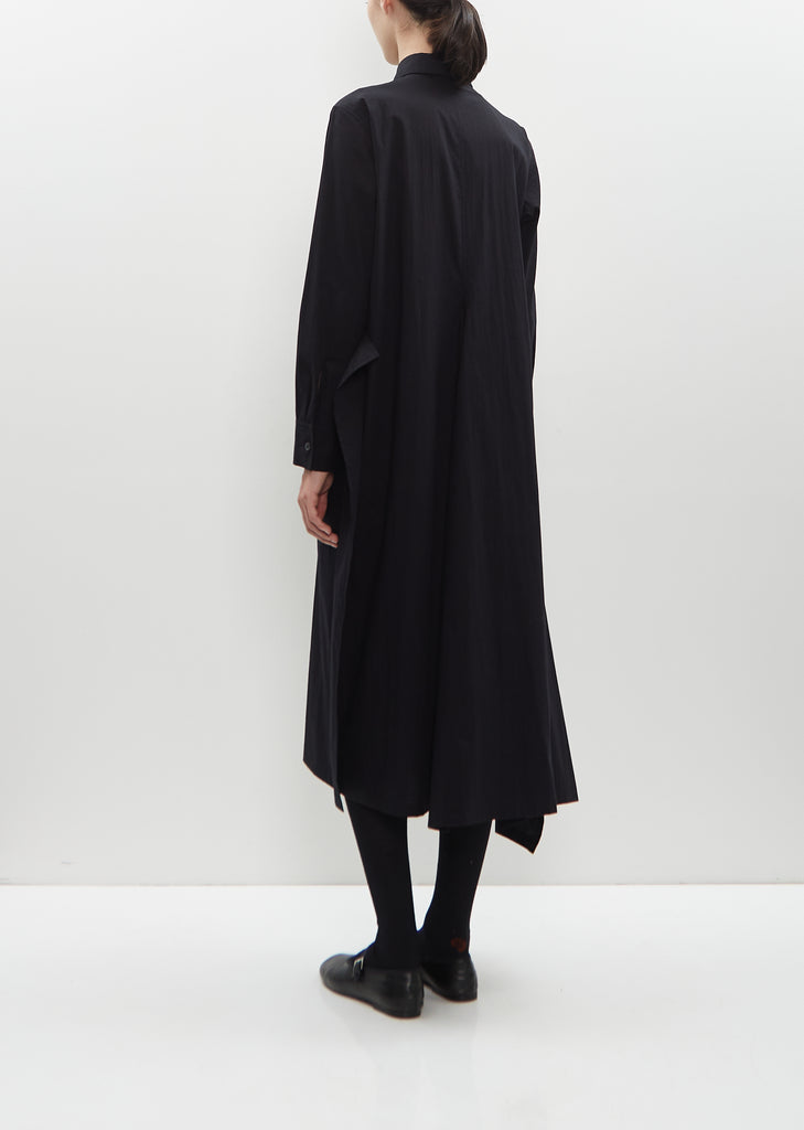 Cotton Draped Shirt Dress