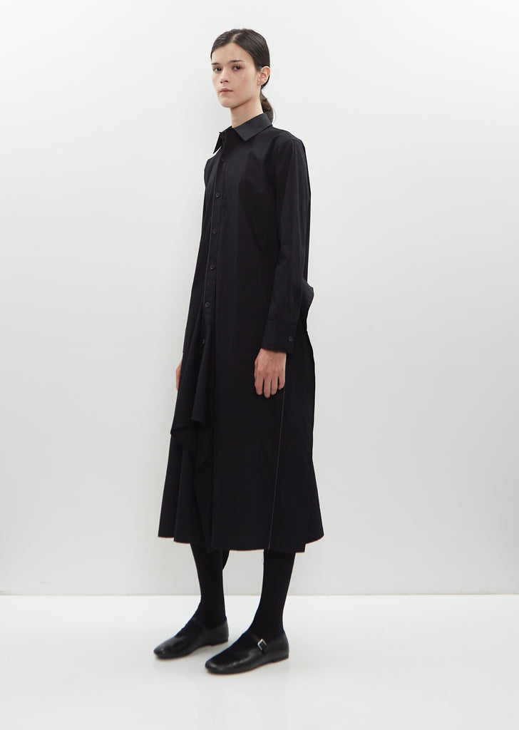 Cotton Draped Shirt Dress